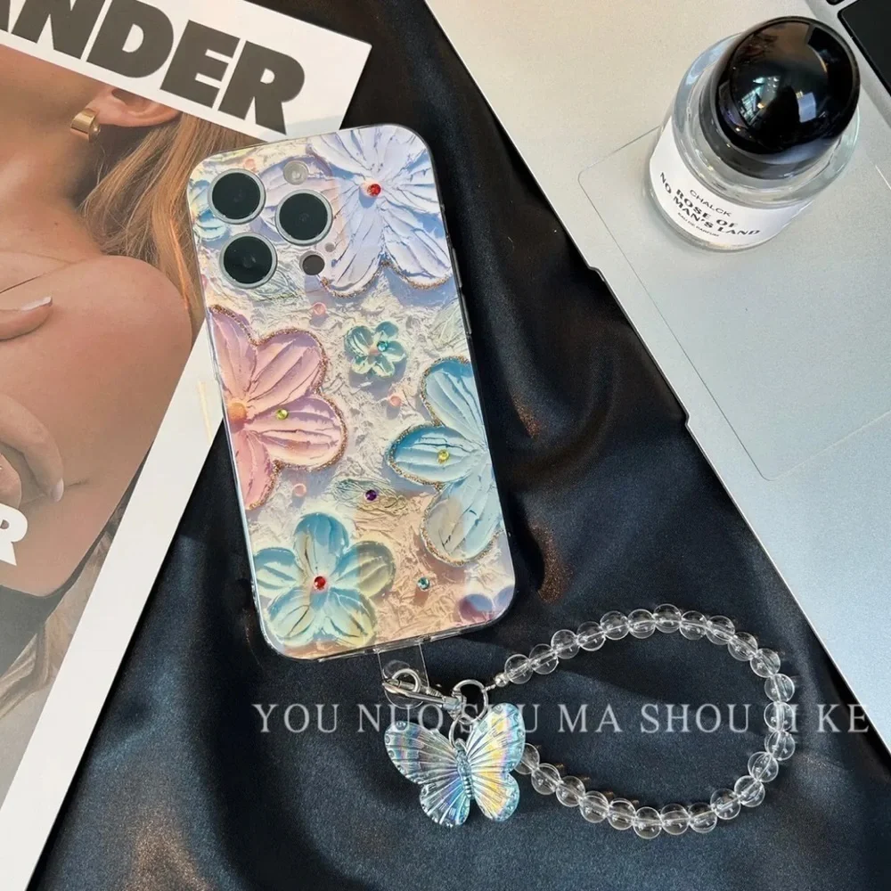 NEW Flower Painting TPU iPhone 14 Pro Max Case